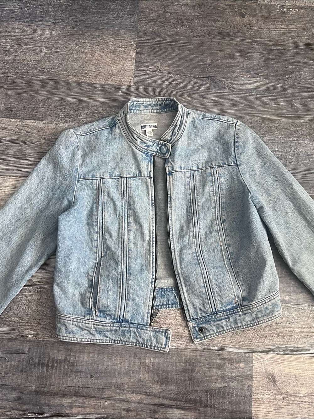 Vintage GAP Light Wash Blue Denim Bomber Jacket